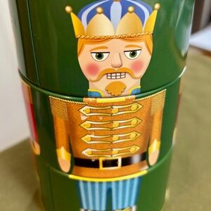 Hudson's Bay Canada Nutcracker Bank Tin Canister Toy Turning 3 sections